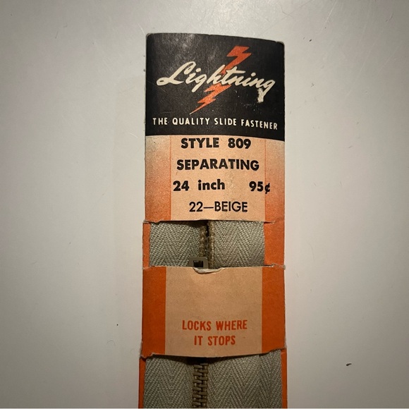 Vintage Sewing and Crafting Supplies - Vintage Lightning Zipper - Monarch Pins - Picture 10 of 12